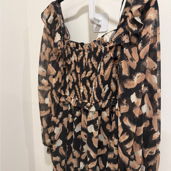 Moon River Square Neck Long Sleeve Smocked Maxi Small NWT- Anthropologie NWT - Picture 4 of 7